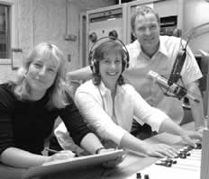 Nancy McCormack and some friends in the studio at CFRC 101.9FM