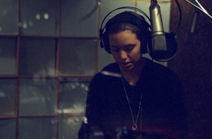 Likke Li recording Wounded Rhymes in fall 2010.